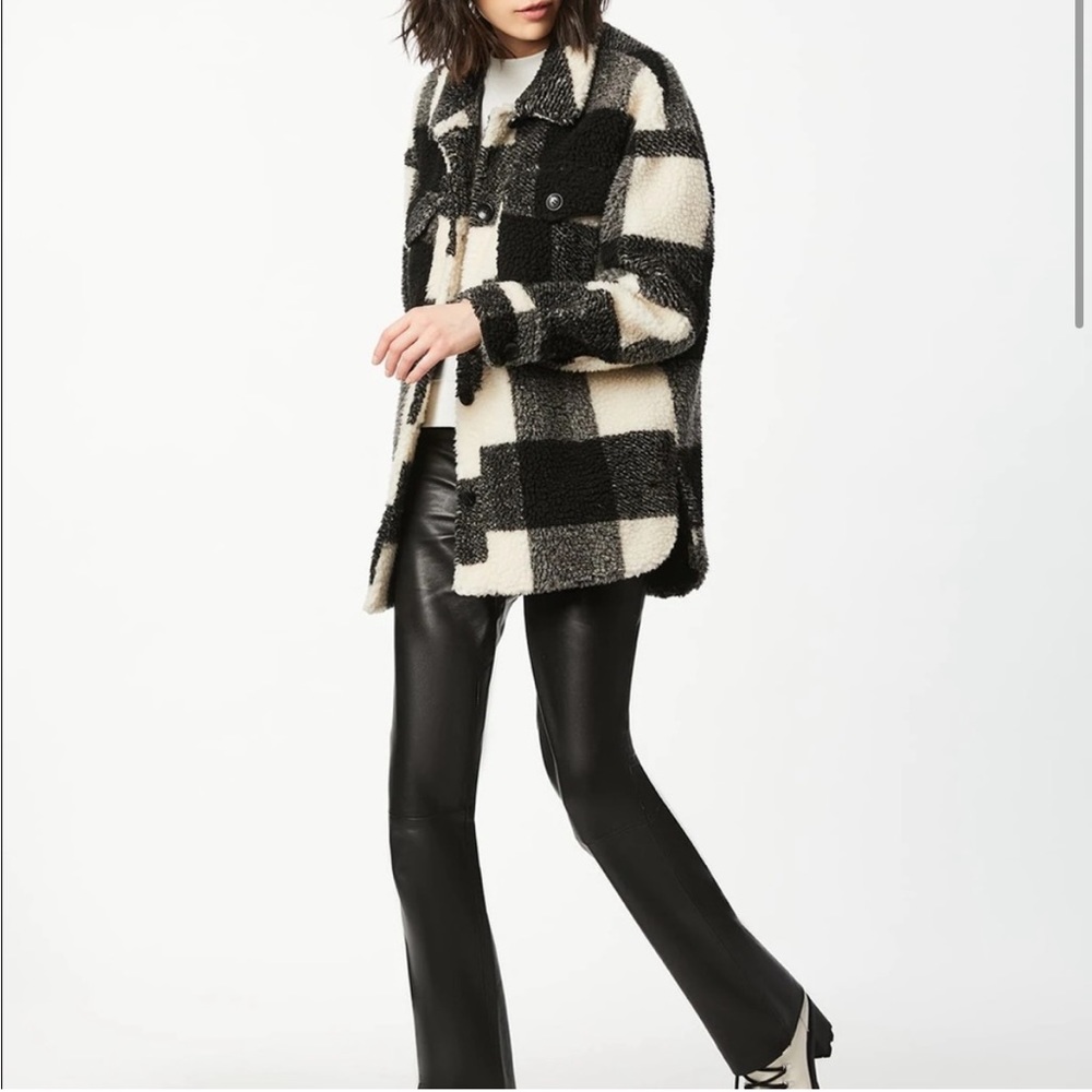 Bernardo plaid Sherpa jacket